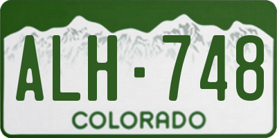 CO license plate ALH748