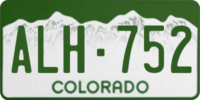 CO license plate ALH752