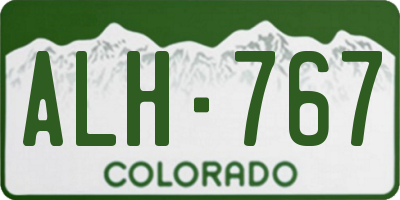 CO license plate ALH767