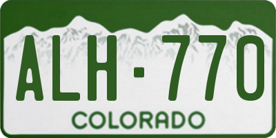 CO license plate ALH770
