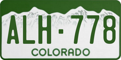 CO license plate ALH778