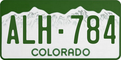 CO license plate ALH784