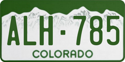CO license plate ALH785