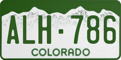 CO license plate ALH786