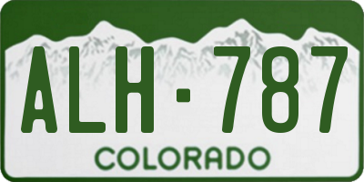 CO license plate ALH787