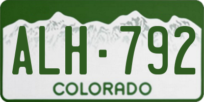 CO license plate ALH792