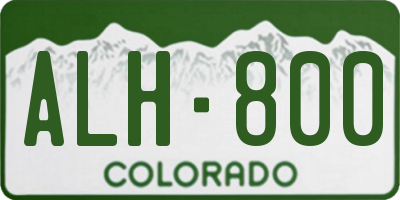CO license plate ALH800