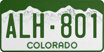 CO license plate ALH801