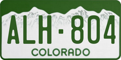 CO license plate ALH804