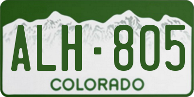 CO license plate ALH805