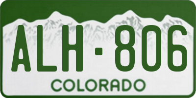 CO license plate ALH806