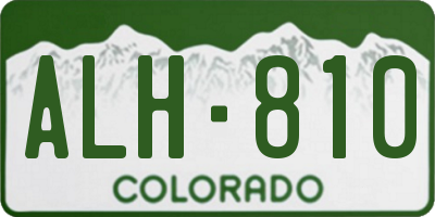 CO license plate ALH810