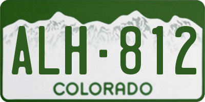 CO license plate ALH812