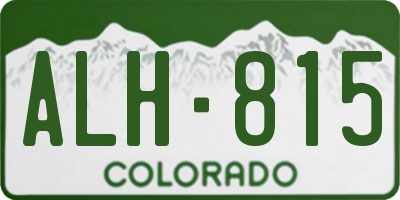 CO license plate ALH815