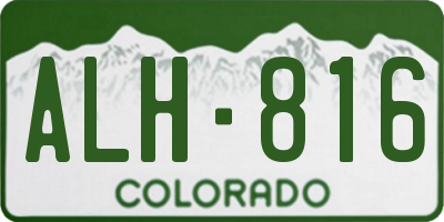 CO license plate ALH816