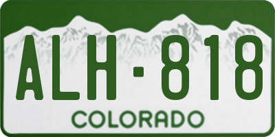 CO license plate ALH818
