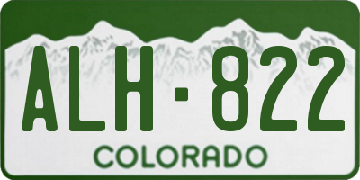 CO license plate ALH822