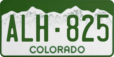 CO license plate ALH825