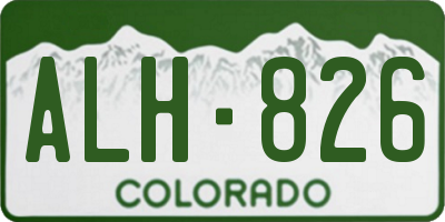 CO license plate ALH826