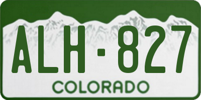 CO license plate ALH827