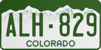 CO license plate ALH829