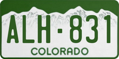 CO license plate ALH831