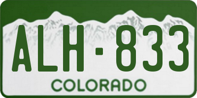 CO license plate ALH833