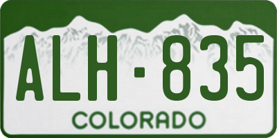 CO license plate ALH835