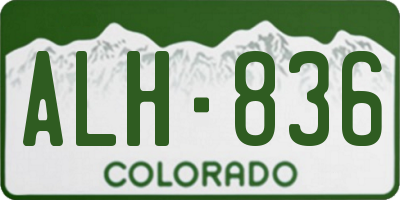 CO license plate ALH836