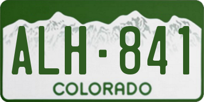 CO license plate ALH841