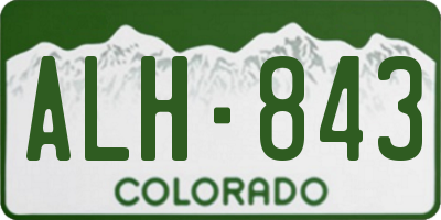 CO license plate ALH843