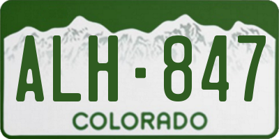 CO license plate ALH847
