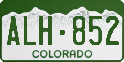 CO license plate ALH852