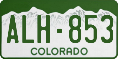 CO license plate ALH853