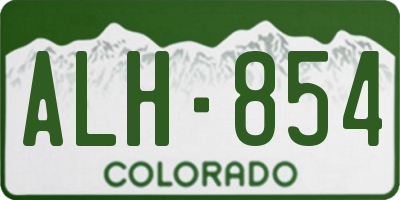 CO license plate ALH854