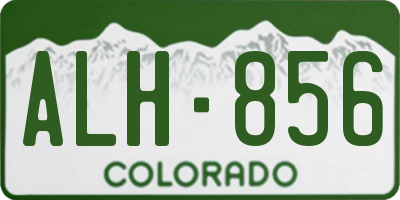 CO license plate ALH856