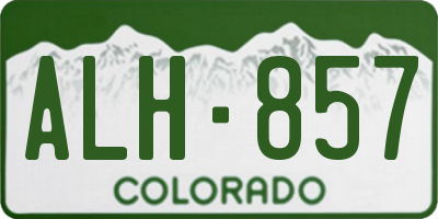 CO license plate ALH857