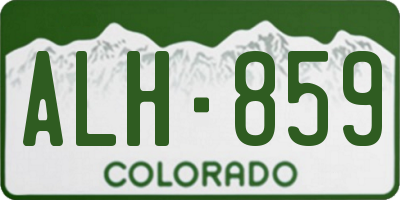CO license plate ALH859