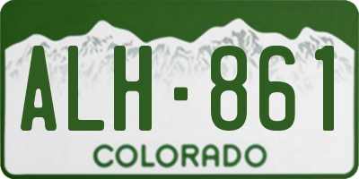 CO license plate ALH861
