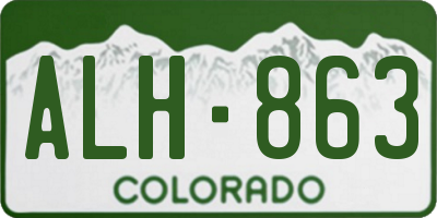 CO license plate ALH863