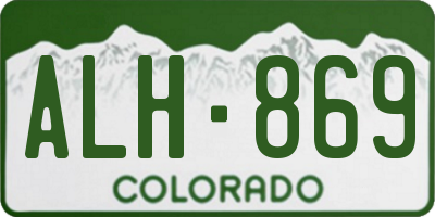 CO license plate ALH869