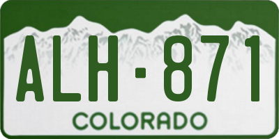 CO license plate ALH871