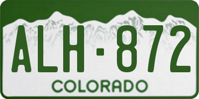 CO license plate ALH872