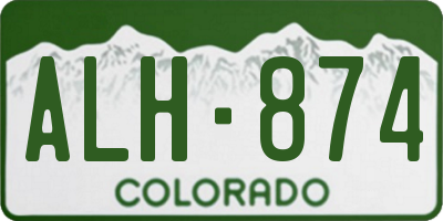 CO license plate ALH874