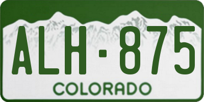 CO license plate ALH875