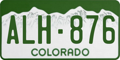 CO license plate ALH876