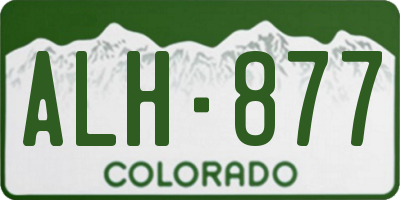CO license plate ALH877
