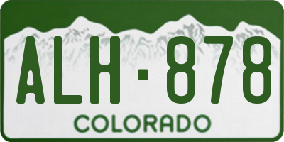 CO license plate ALH878