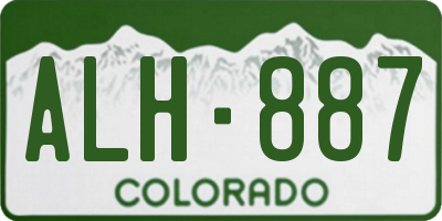 CO license plate ALH887