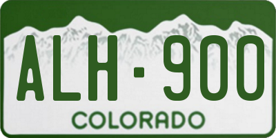 CO license plate ALH900